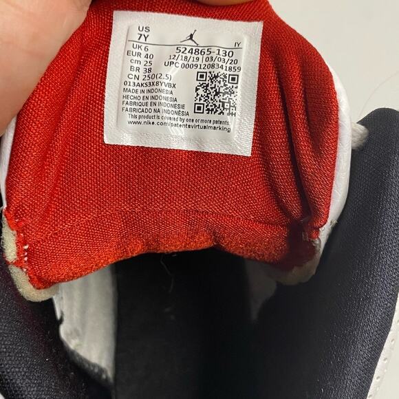 JORDAN Flight 45 High 7Y White/Red-Black 524865-130 Used Good Condition - Picture 4 of 6